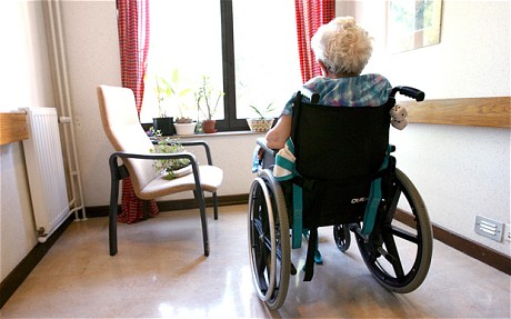 Woman in care home
